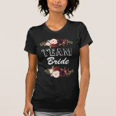 Marsala Flowers Team Bride T-Shirt (Voorkant)