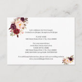 Marsala Flowers Vrijgezellenfeest Wedding Details Informatiekaartje (Voorkant)