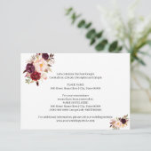 Marsala Flowers Vrijgezellenfeest Wedding Details Informatiekaartje (Staand voorkant)