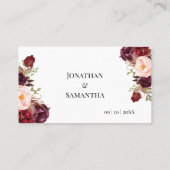 Marsala Flowers Vrijgezellenfeest Wedding Flat Plaatskaartje (Achterkant)