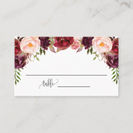 Marsala Flowers Vrijgezellenfeest Wedding Flat Plaatskaartje