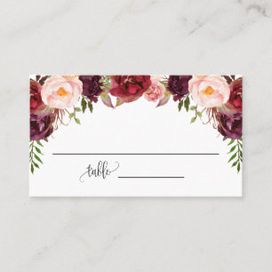 Marsala Flowers Vrijgezellenfeest Wedding Flat Plaatskaartje