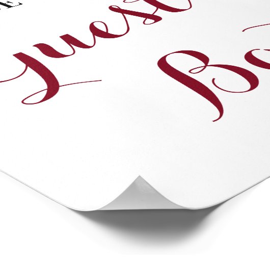 Marsala gastenboek bruiloft bruids baby shower bor poster (Hoek)