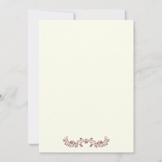 Marsala gebladerte & initialen bruiloft vrijgezell kaart (Achterkant)