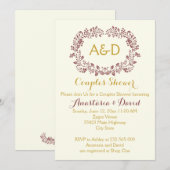 Marsala gebladerte krans bruiloft koppels douche kaart (Voorkant / Achterkant)