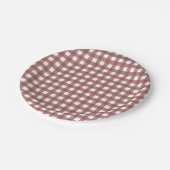 Marsala Gingham Pattern Papieren Bordje (Gekanteld)