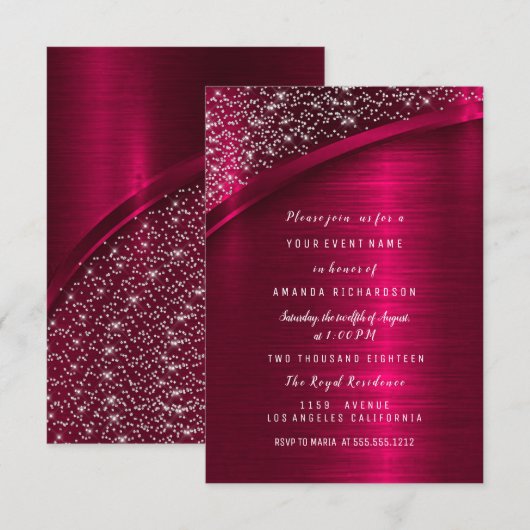 Marsala Glitter Vrijgezellenfeest Birthday Sweet 1 Kaart (Voorkant / Achterkant)