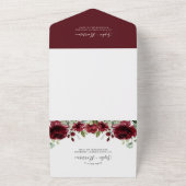 Marsala Gold Geometric Burgundy Wedding All In One Uitnodiging (Buitenkant)