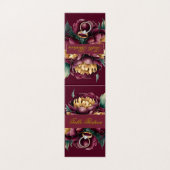 Marsala Gold Peony Trouwringen Tafelnummer (Buitenkant ongevouwen)