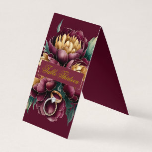 Marsala Gold Peony Trouwringen Tafelnummer