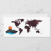 Marsala Green Cruise Boarding Pass Wedding Kaart (Achterkant)