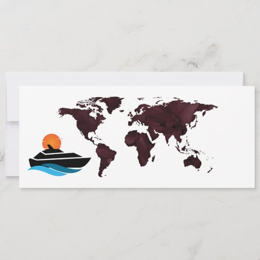 Marsala Green Cruise Boarding Pass Wedding Kaart (Achterkant)