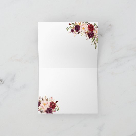 Marsala Groene Bloemige Dankkaart 4163 Bedankkaart (Binnen)