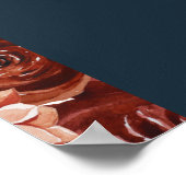 Marsala Herfst Bloem | Navy Kaarten & Geschenken A Poster (Hoek)