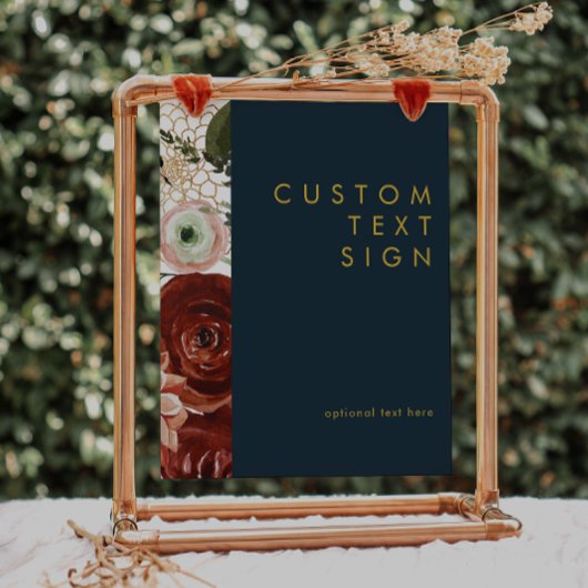 Marsala Herfst Bloem | Navy Kaarten & Geschenken A Poster