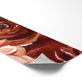 Marsala Herfst Bloem | Witte gast boek bord Poster (Hoek)