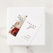 Marsala Herfst Bloemen | Wit Dank u Bedankjes Labels (In situ)