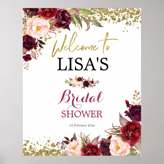 Marsala Herfst in Love welkomstteken Poster (Voorkant)