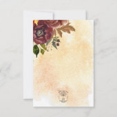 Marsala Klei & Geel Boeket Bruiloft Save The Date (Achterkant)