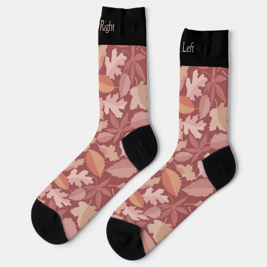 Marsala Leaves Pattern Socks Sokken (Links)