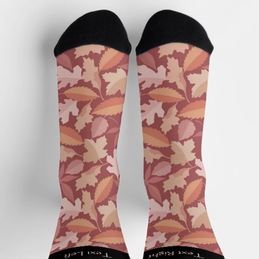 Marsala Leaves Pattern Socks Sokken (Top)