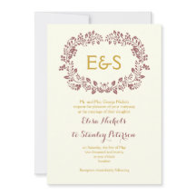 Marsala-lijst met initialen bruiloft