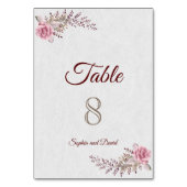 Marsala Maroon Bloemenschildering Watervlek TAFELN Kaart (Voorkant)