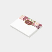 Marsala Maroon Bourgondiër Rustieke Bloem Gebrandm Post-it® Notes (Schuin)