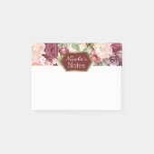 Marsala Maroon Burgundy Rustic Floral gepersonalis Post-it® Notes (Voorkant)