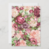 Marsala Maroon Burgundy Rusticale Trouwbloemen Kaart (Achterkant)