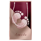 Marsala Name Baby Feet Roos Gold Baby shower Roze Klein Cadeauzakje (Voorkant)