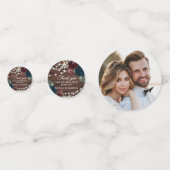 Marsala & Navy Bloemen Bruiloftstafel Rustic Hout Confetti (Achterkanten)