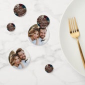 Marsala & Navy Bloemen Bruiloftstafel Rustic Hout Confetti (Groep)