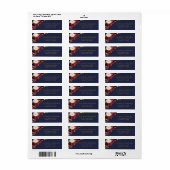 Marsala Navy Bloemen Retouradres Label (Full Sheet)