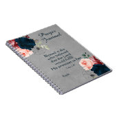 Marsala Navy Blue Floral Name Prayer Journal Notitieboek (Rechterzijde)