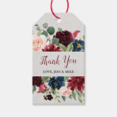 Marsala & Navy Floral gepersonaliseerd dank u Cadeaulabel (Voorkant)