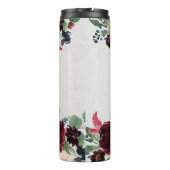 Marsala & Navy Floral, gepersonaliseerd roestvrij  Thermosbeker (Achterkant)
