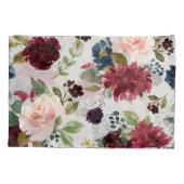 Marsala & Navy Floral Shabby Chic Bedding Custom Kussensloop (Achterkant)