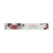 Marsala & Navy Floral Shabby Chic Personalized Adreslabel Wikkel (Individueel)