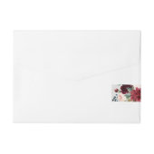 Marsala & Navy Floral Shabby Chic Personalized Adreslabel Wikkel (Achterkant)