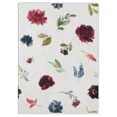 Marsala & Navy Floral Shabby Chic Personalized Klembord (Achterkant)