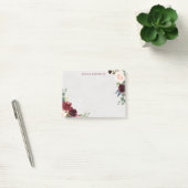 Marsala & Navy Floral Shabby Chic Personalized Post-it® Notes (Kantoor)