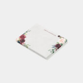 Marsala & Navy Floral Shabby Chic Personalized Post-it® Notes (Schuin)