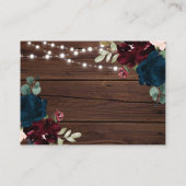 Marsala & Navy Flower Book for Baby Enclosure Kaar Informatiekaartje (Achterkant)