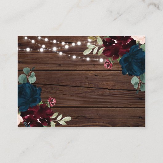 Marsala & Navy Flower Book for Baby Enclosure Kaar Informatiekaartje (Achterkant)