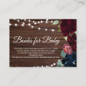 Marsala & Navy Flower Book for Baby Enclosure Kaar Informatiekaartje (Voorkant)