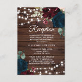 Marsala & Navy Flowers Reception Enclosure Kaart (Voorkant)