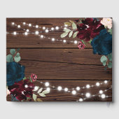 Marsala & Navy Flowers Rustic Wood Wedding Gastenboek (Achterkant)