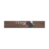 Marsala & Navy Flowers Rustic Wood Wedding Uitnodigingen Wikkel (Vlak)