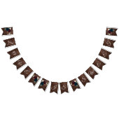 Marsala & Navy Flowers Rustic Wood Wedding Vlaggetjes (Alle)